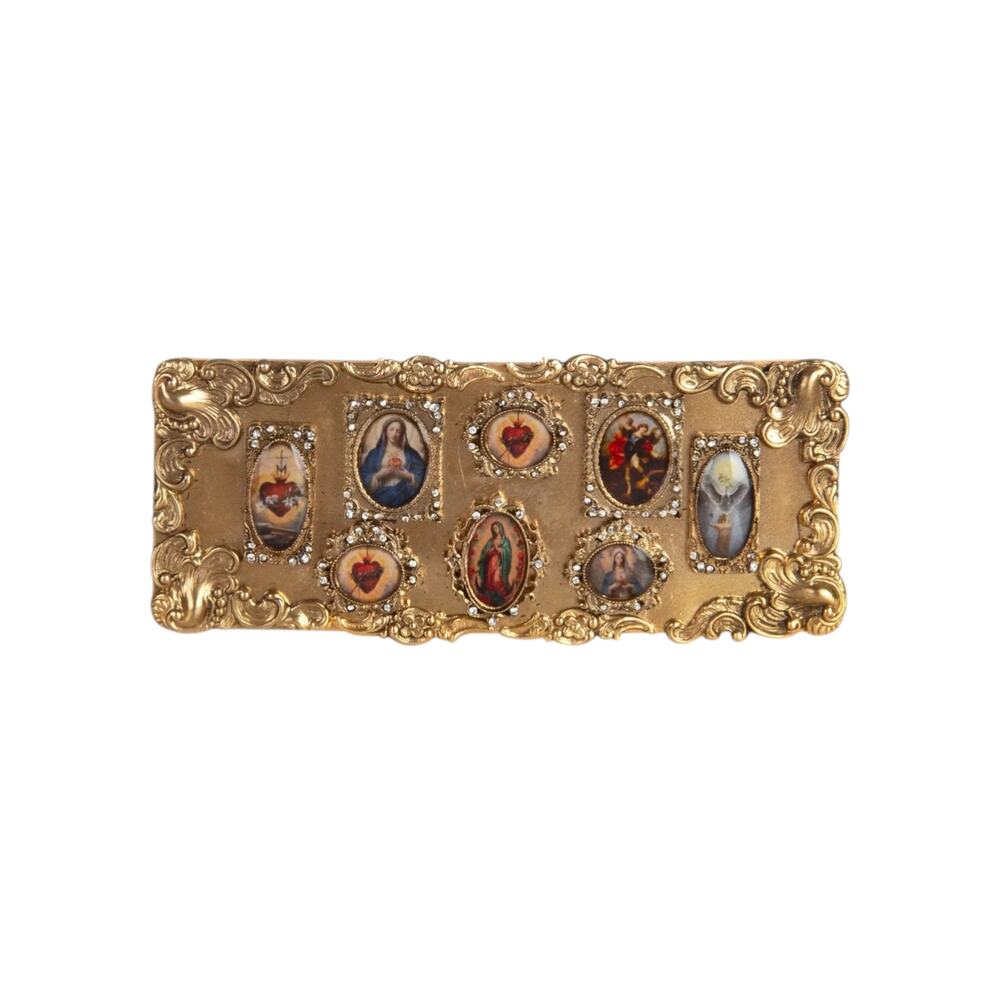 VIRGINS SAINTS & ANGELS VSA Retablo Framed Buckle in Gold